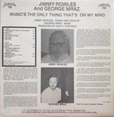 Jimmy Rowles And George Mraz Music's The Only Thing That's On My Mind LP