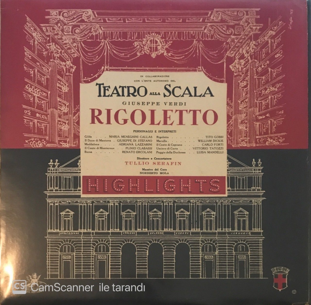 Verdi Rigoletto Highlights LP