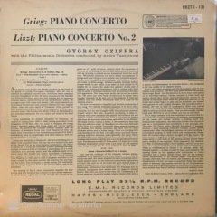 György Cziffra Grieg Piano Concerto Liszt Piano Concerto No 2 LP