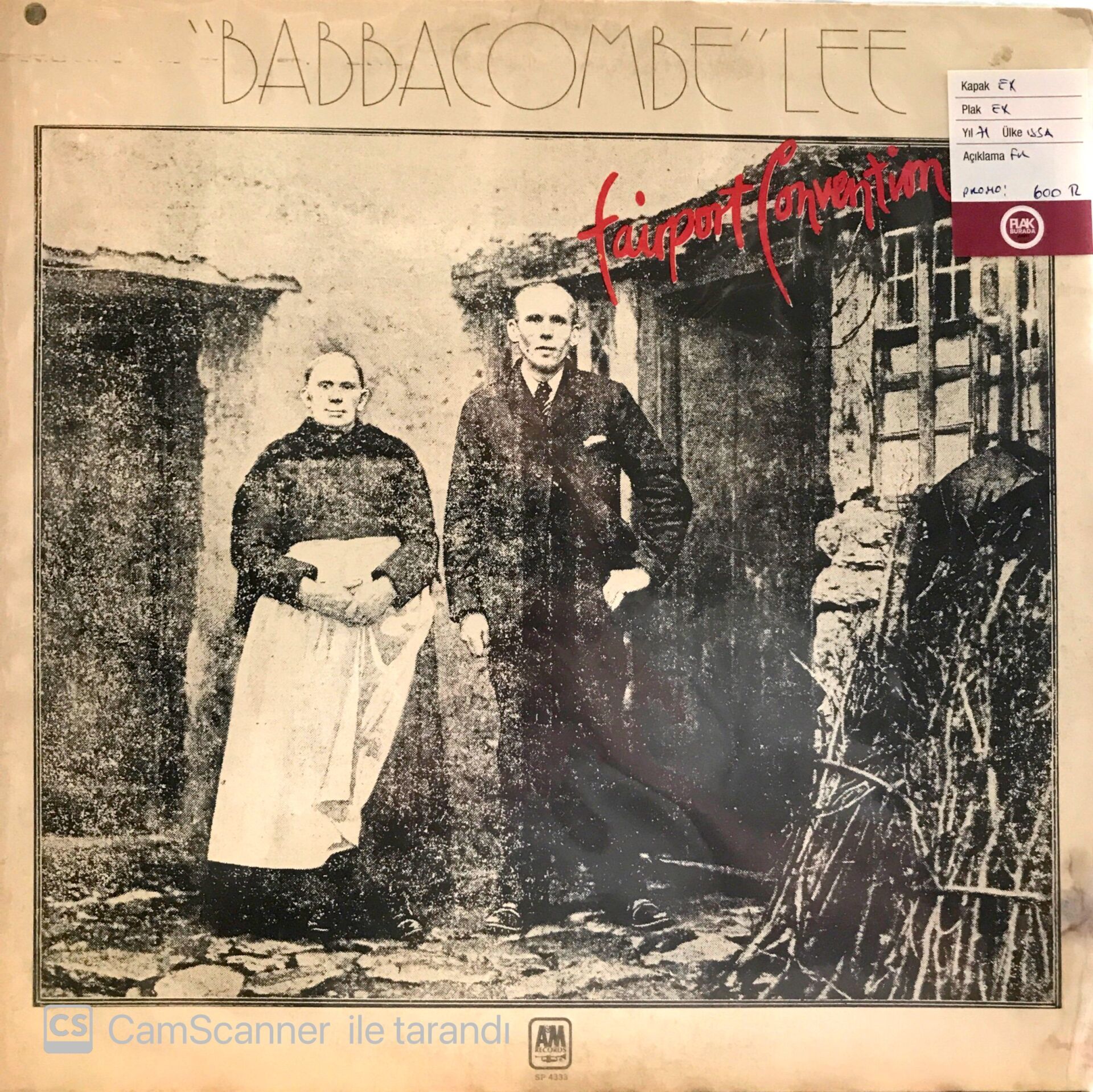 Fairport Convention - Babbacombe Lee (Promo Baskı) LP