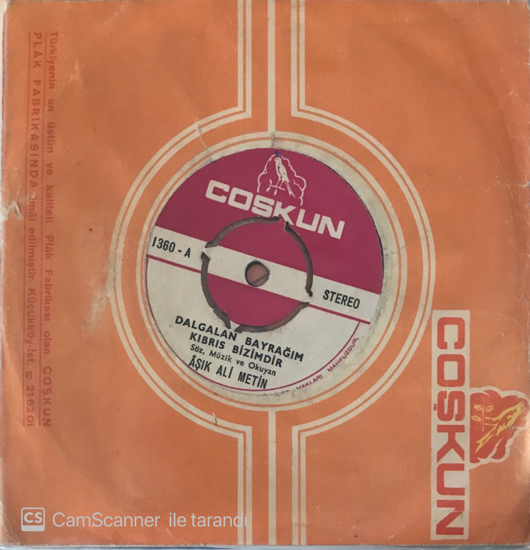 Aşık Ali Metin - Dalgalan Bayrağım Kıbrıs Bizimdir 45lik