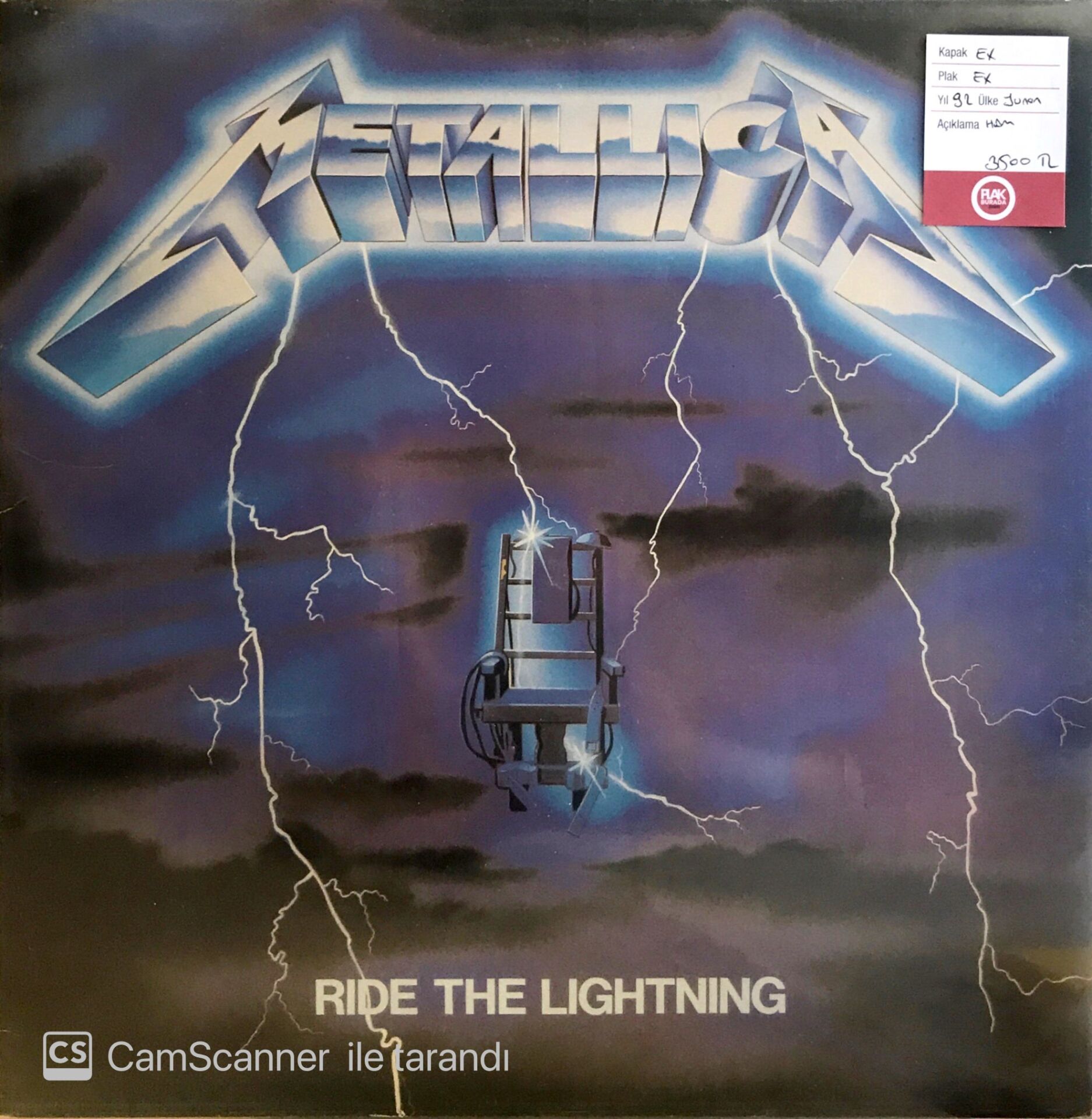 Metallica - Ride the Lightning LP