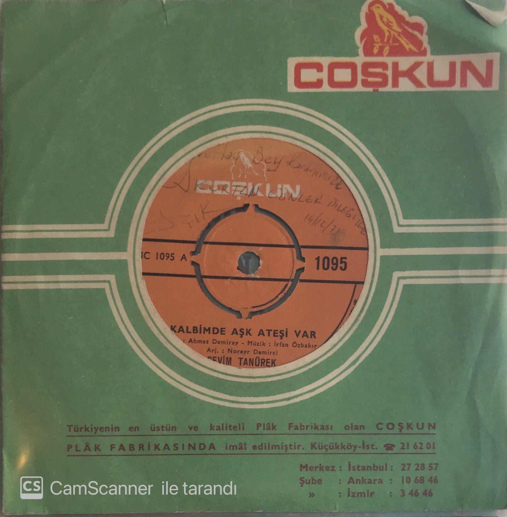 Sevim Tanürek - Kalbimde Aşk Ateşi Var  45lik