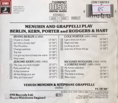 Menuhin & Grappelli Play - Berlin Kern Porter And Rodgers & Hart CD