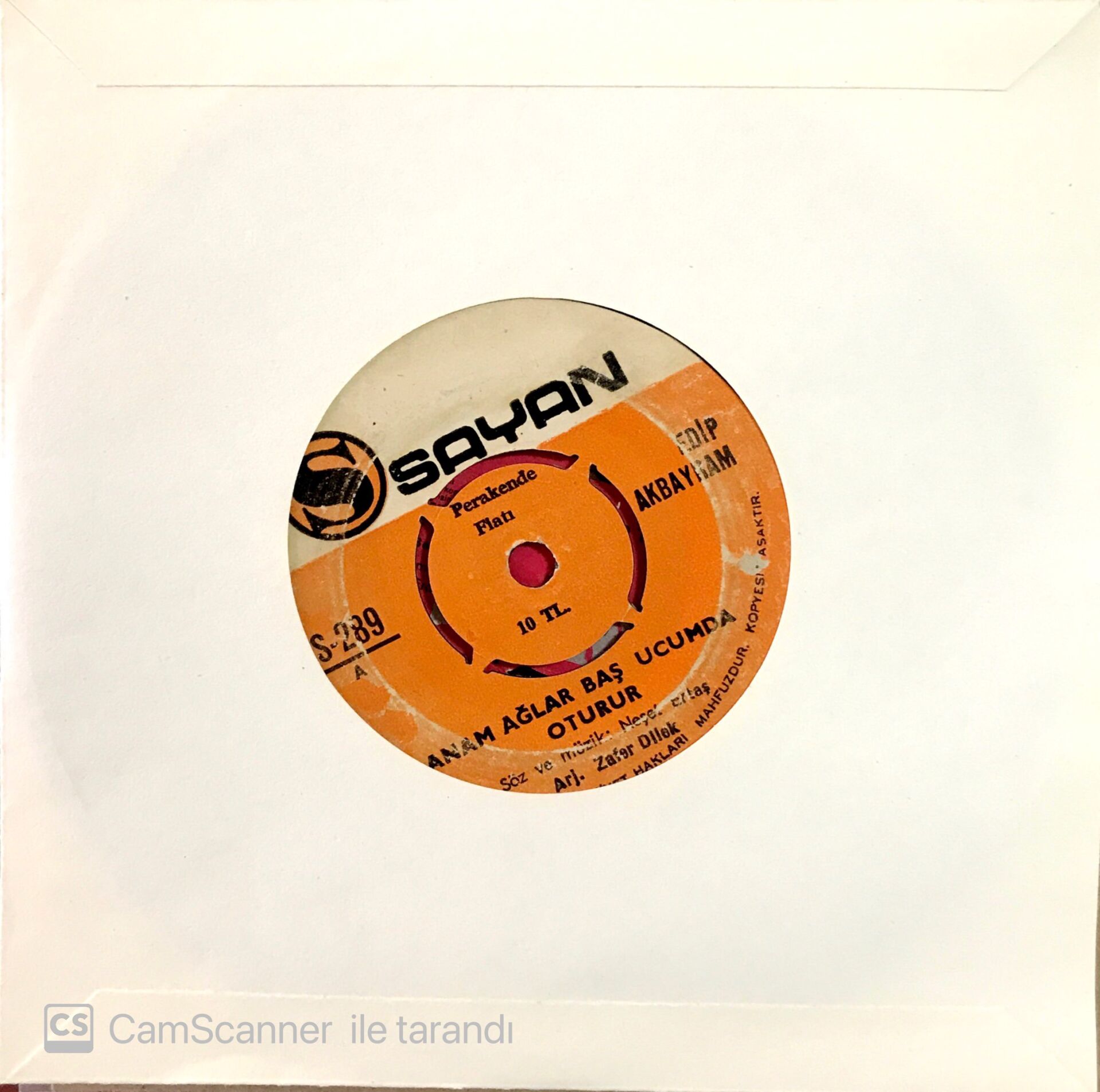 Edip Akbayram Anam Ağlar Baş Ucumda Oturur 45lik