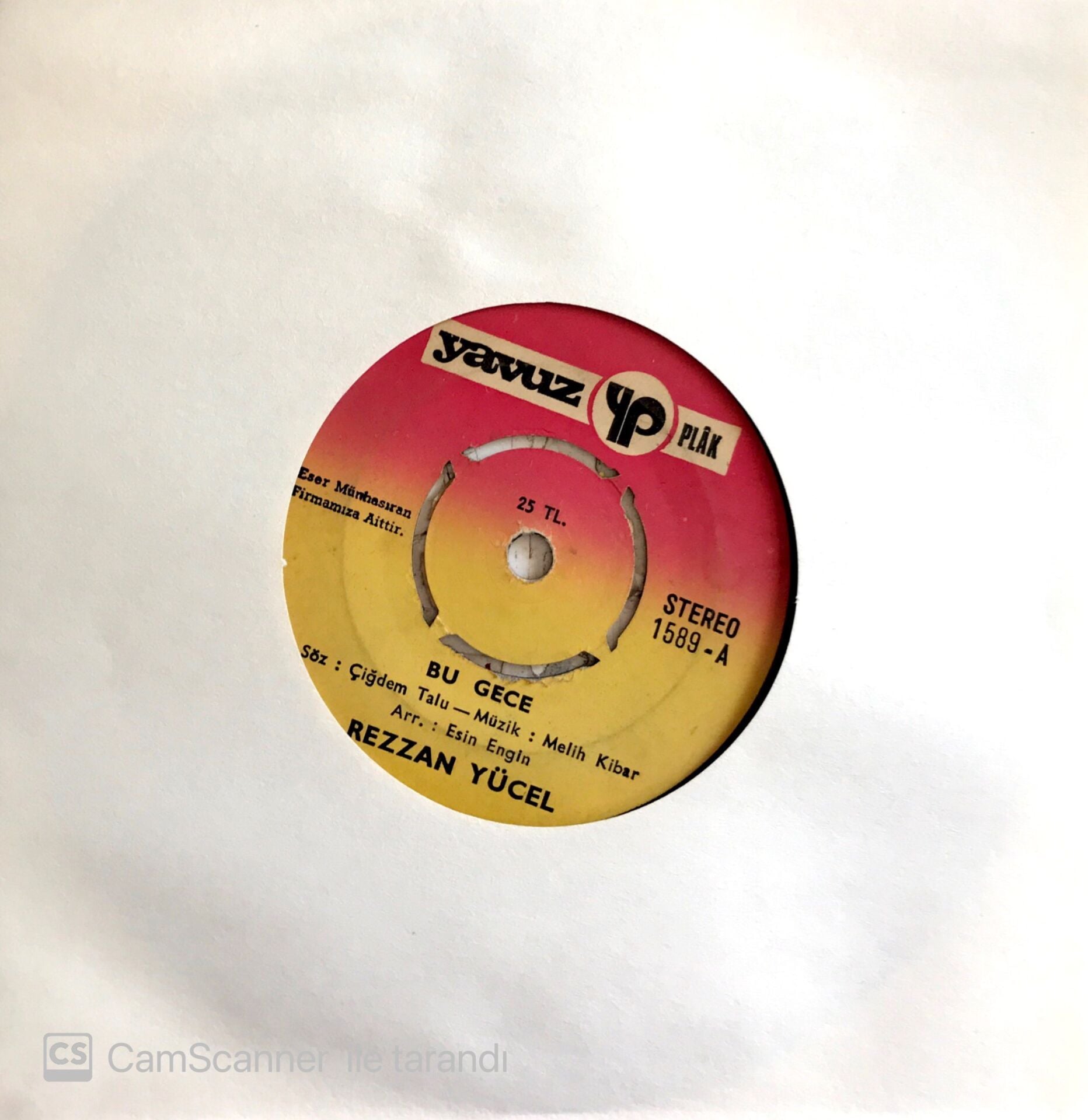 Rezzan Yücel / Bu Gece 45'lik