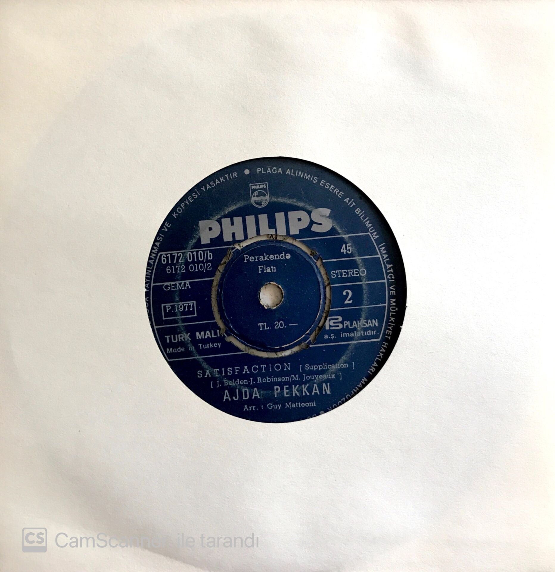 Ajda Pekkan / A Mes Amours , A Mes Amours 45'lik