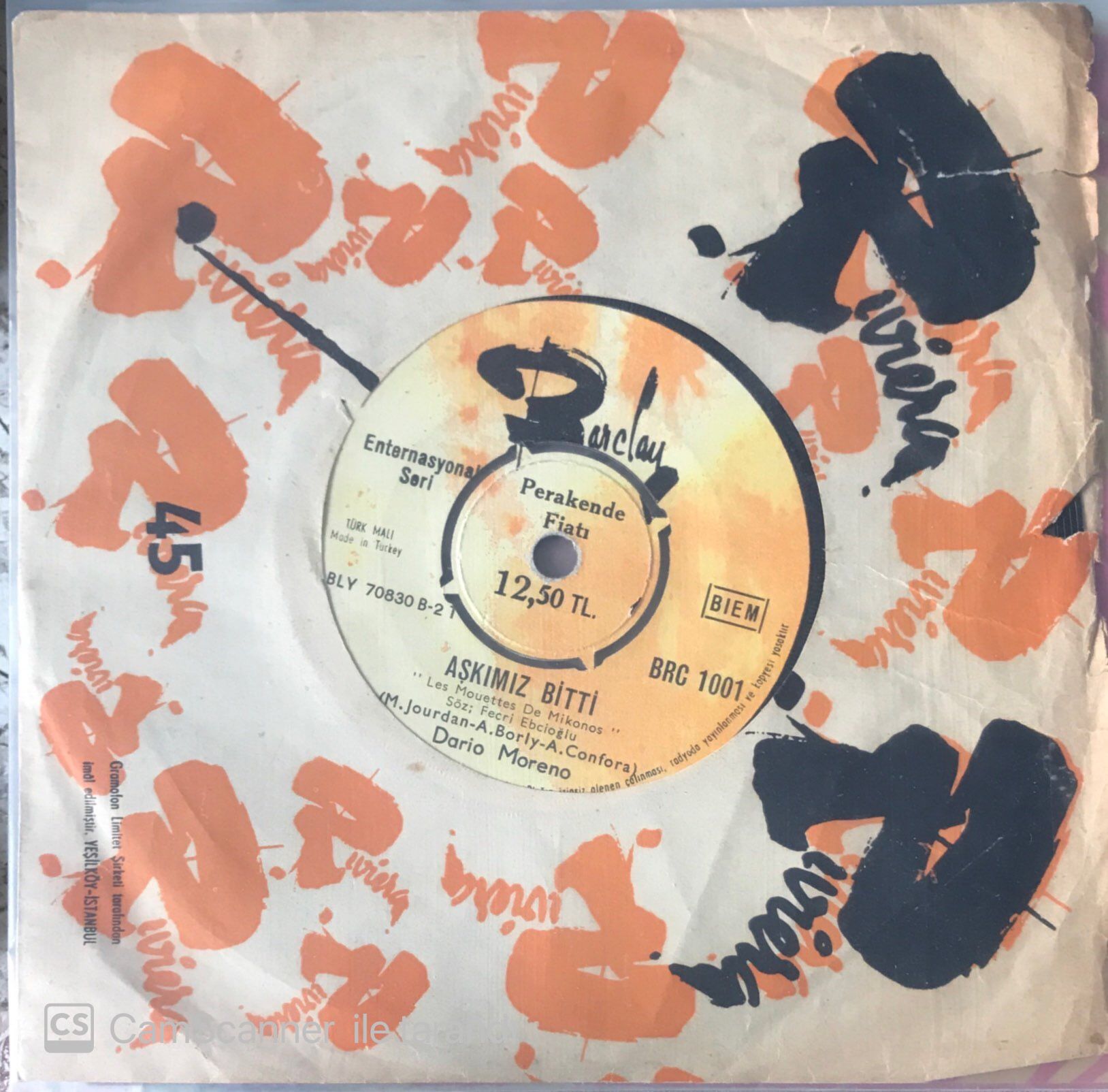 Dario Moreno - Aşkımız Bitti 45lik