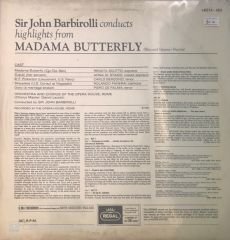 Sir John Barbirolli Madame Butterfly LP