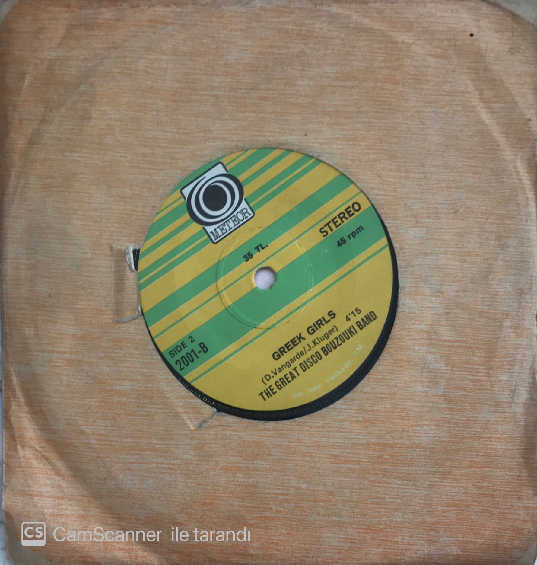 The Great Disco Bouzouki Band Greek Girls 45lik