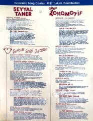 Seyyal Taner & Grup Lokomotif / Şarkım Sevgi Üstüne Eurovision 1987 TRT Özel Basım 45'lik