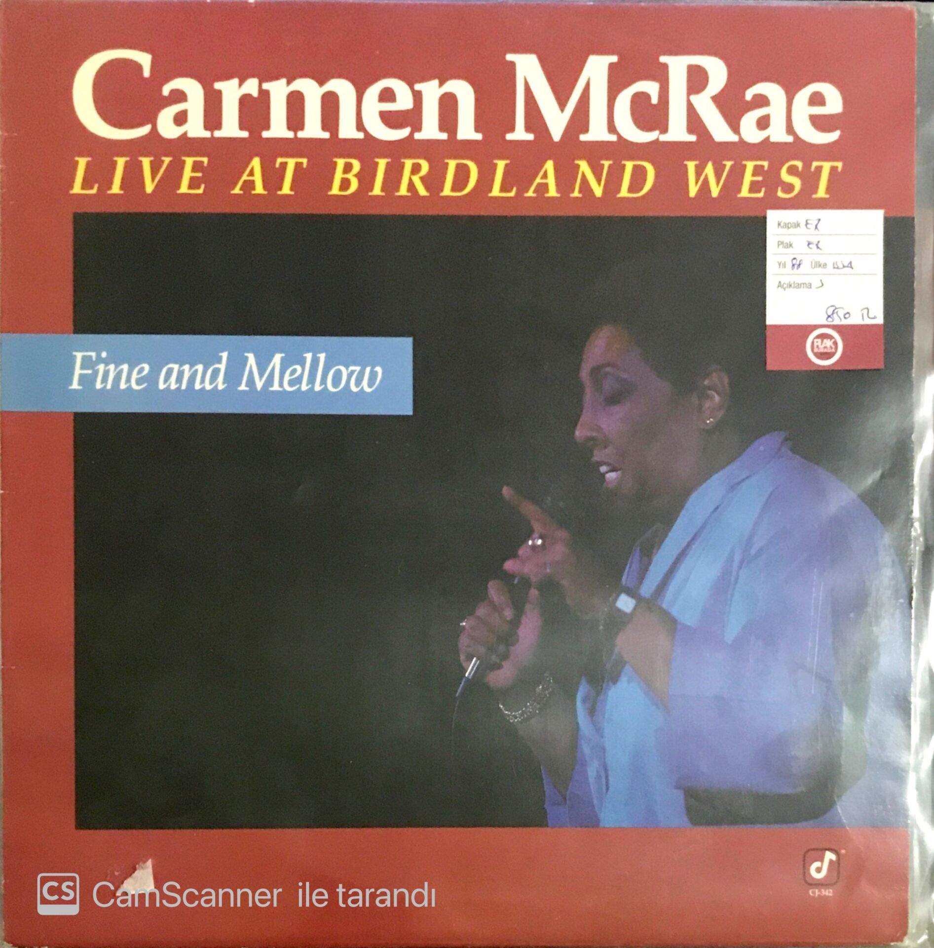 Carmen McRae Live at Birdland West LP