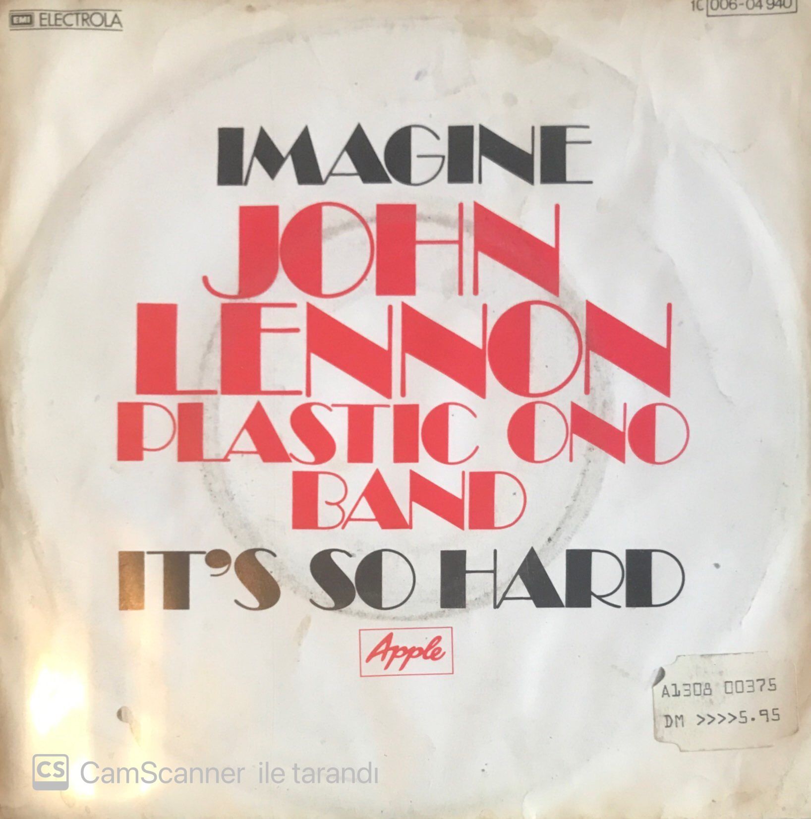 John Lennon Plastic Ono Band -  Imagine 45lik
