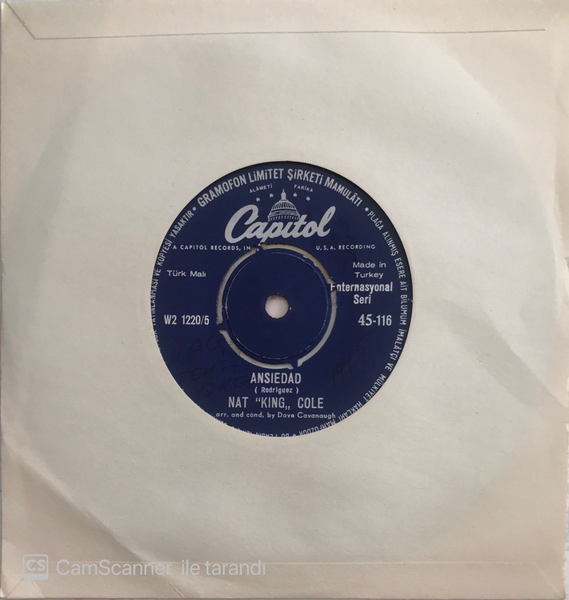 Nat King Cole Ansiedad 45lik