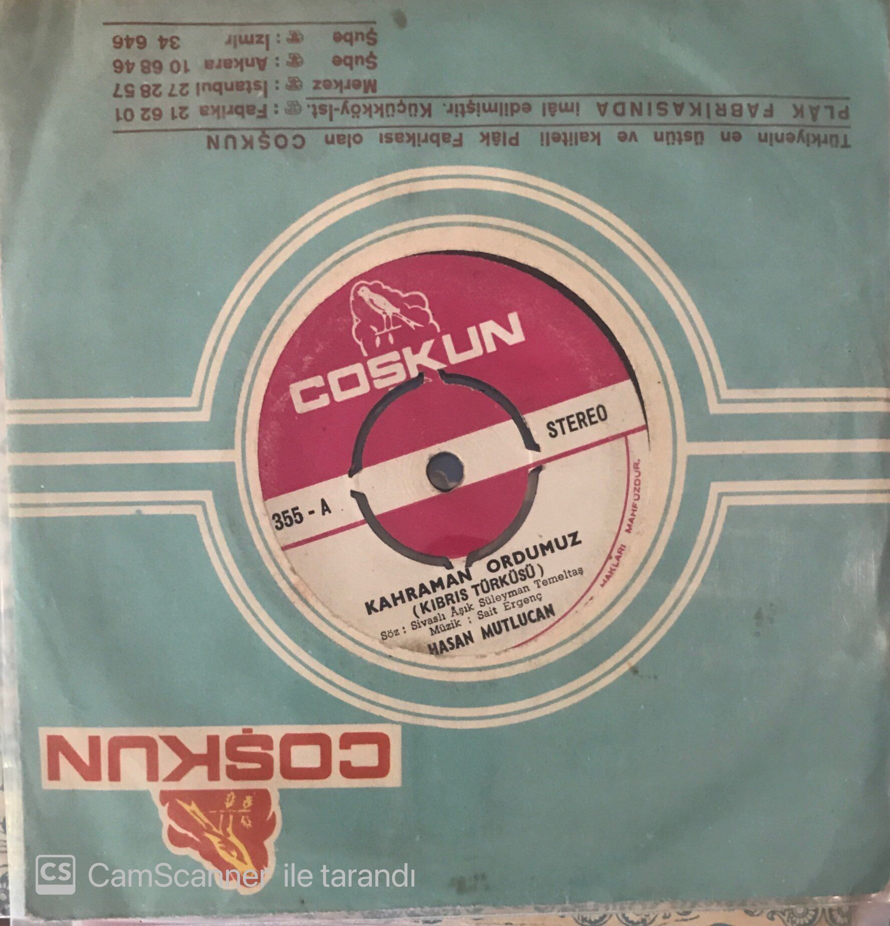 Hasan Mutlucan - Kahraman Ordumuz (Kıbrıs Türküsü) 45lik