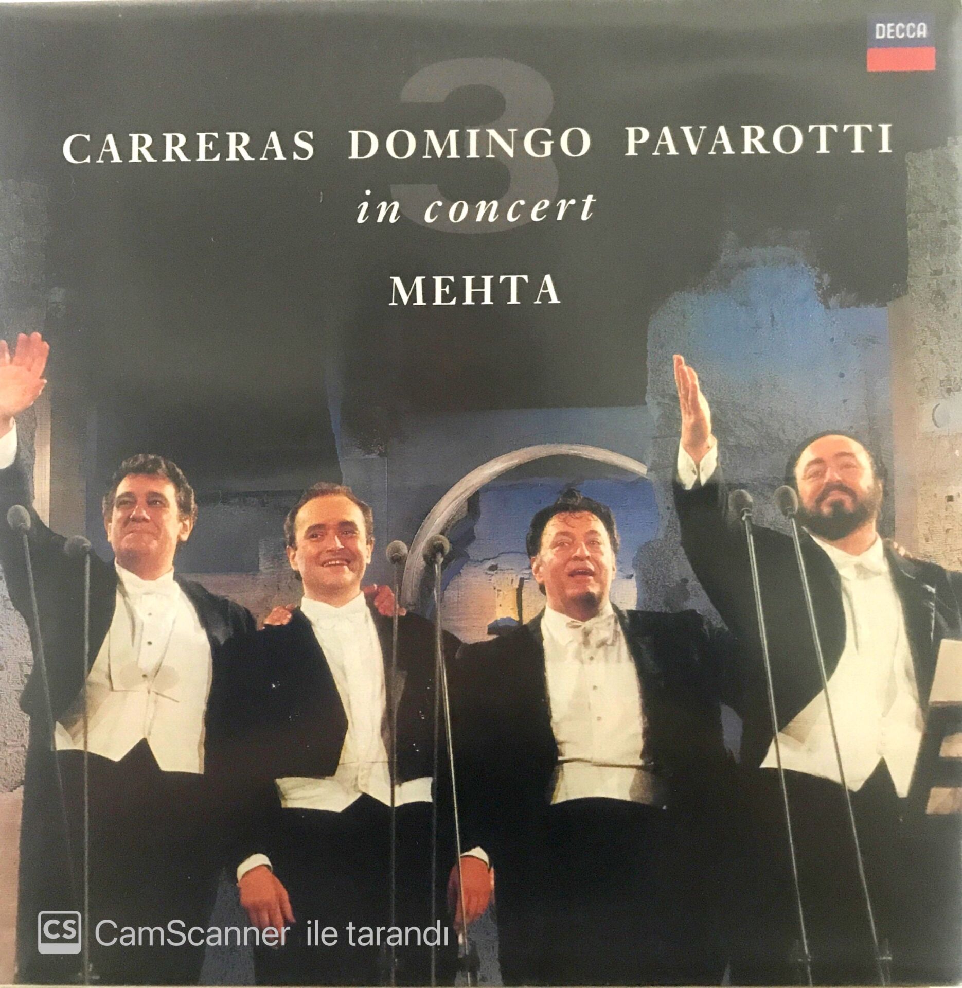 Carreras Domingo Pavarotti In Concert Mehta LP