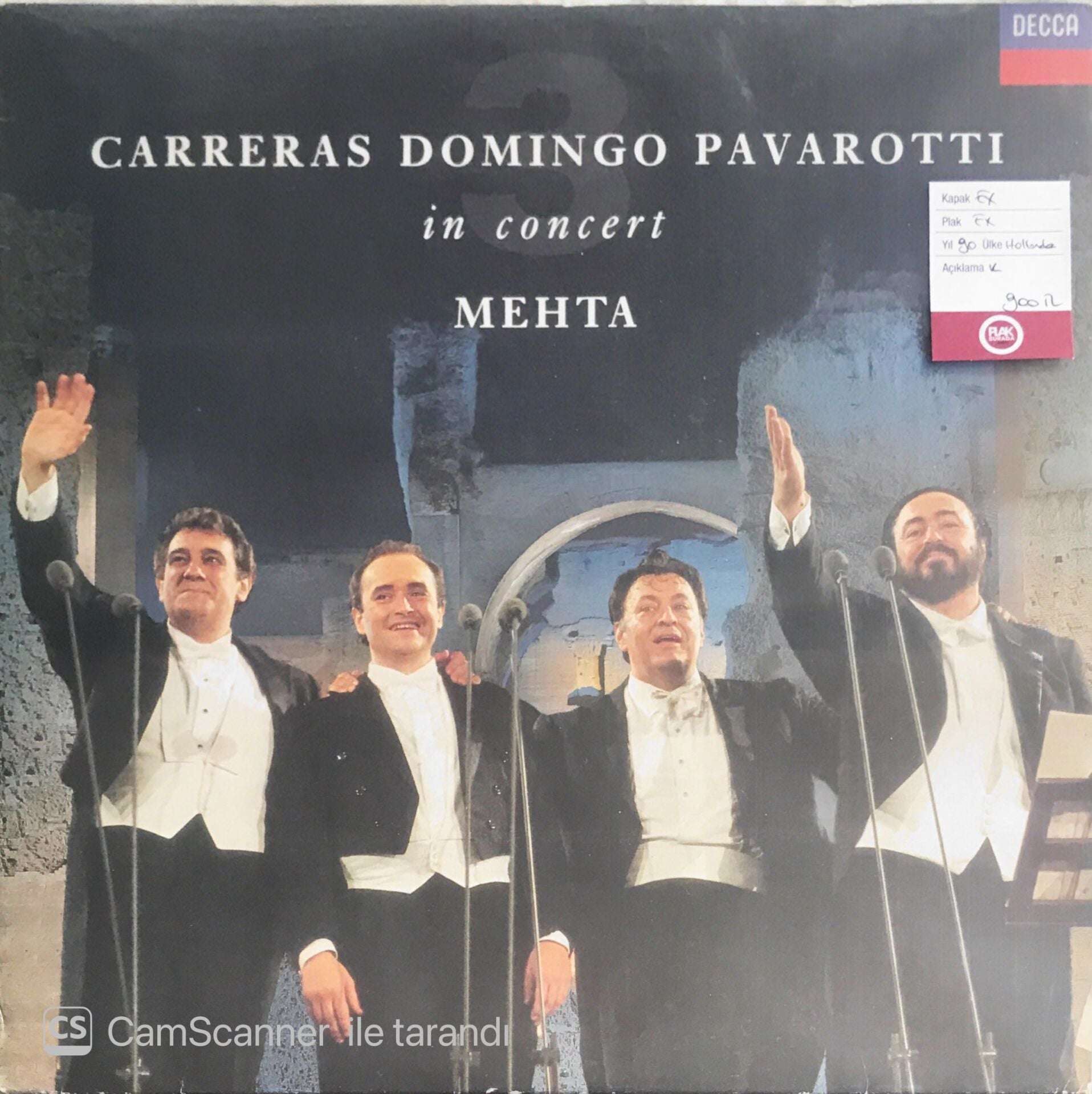Carreras Domingo Pavarotti In Concert Mehta - LP