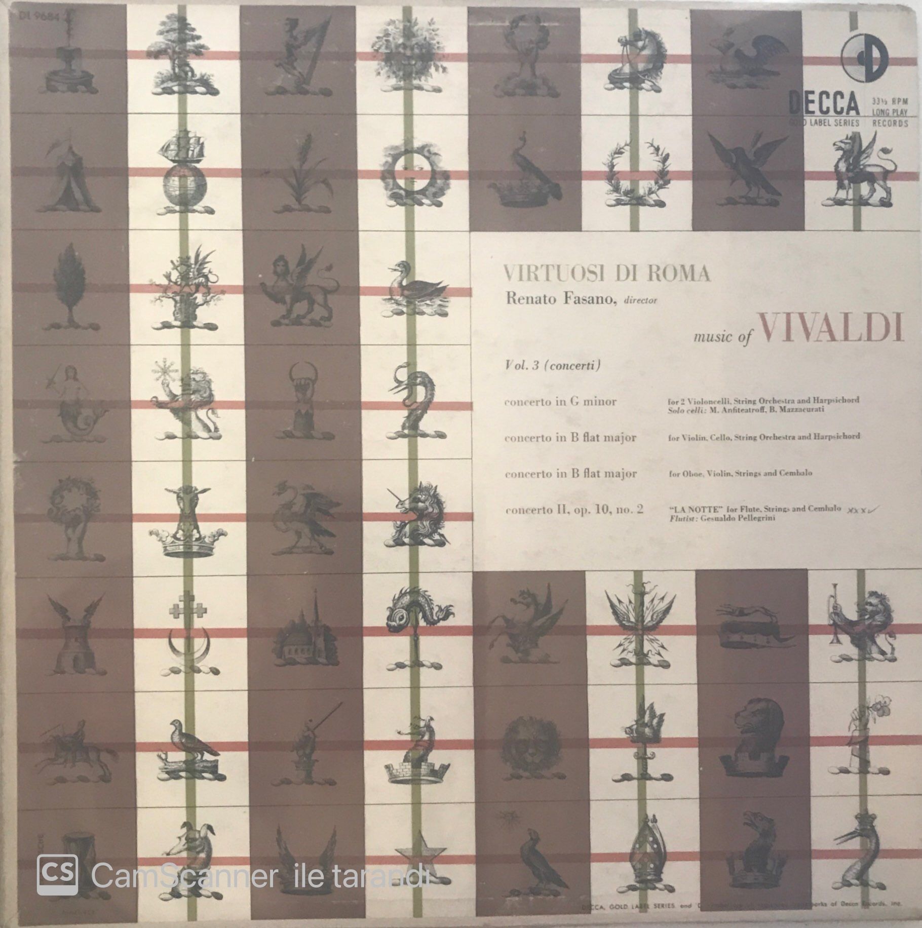 Renato Fasano Virtuosi Di Roma Vivaldi LP