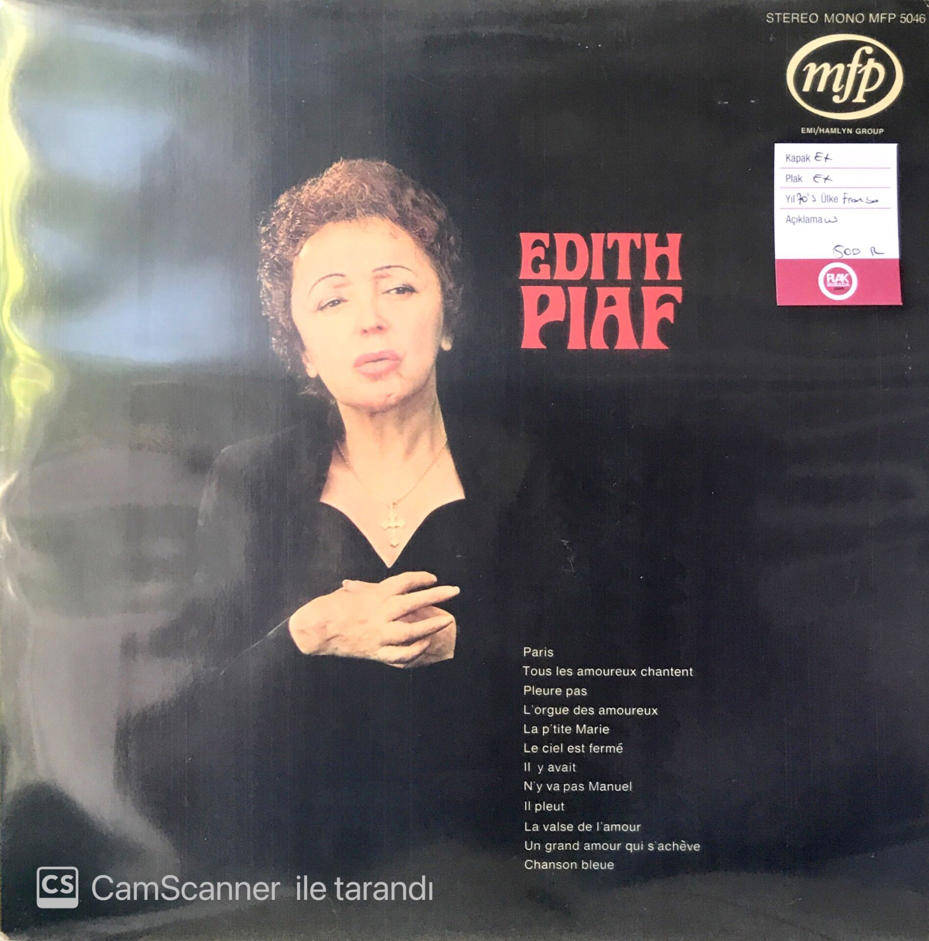 Edith Piaf / Paris LP