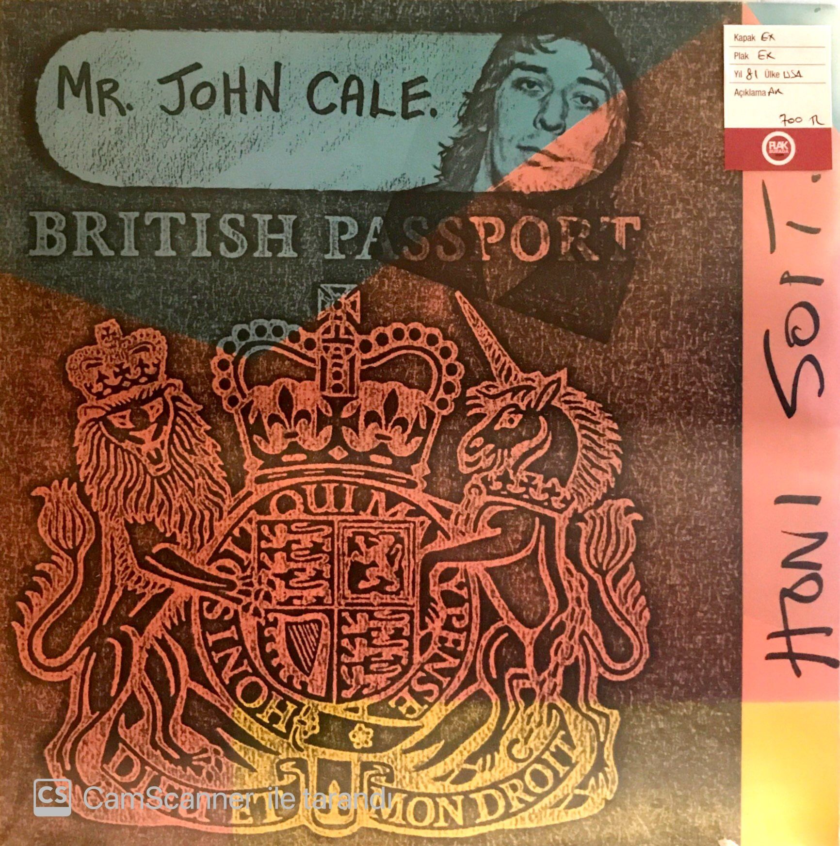 John Cale / Honi Soit LP