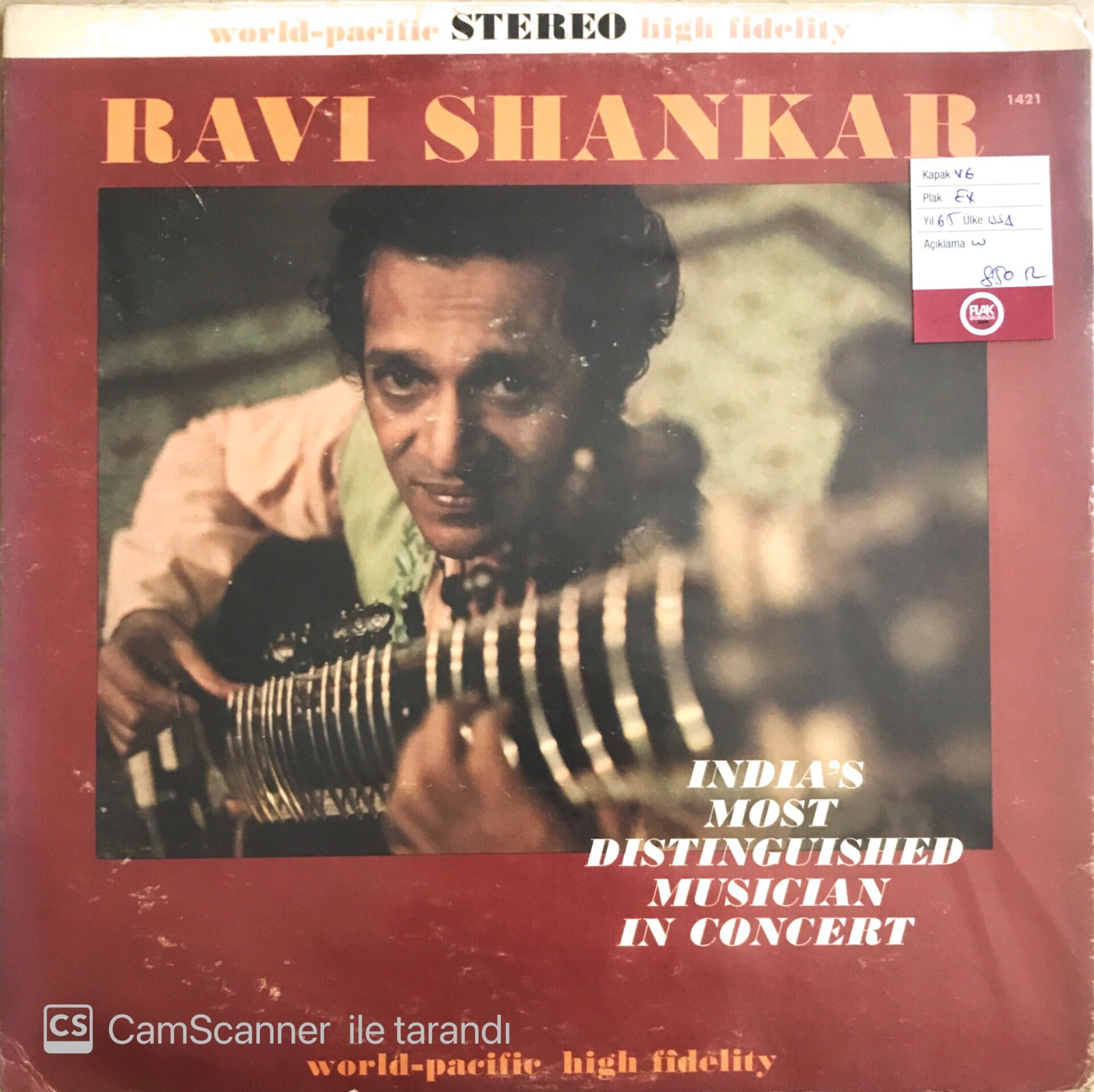 Ravi Shankar - India's Most Distinguished Musician In Concert - LP
