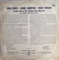 Gene Krupa Lionel Hampton Teddy Wilson LP