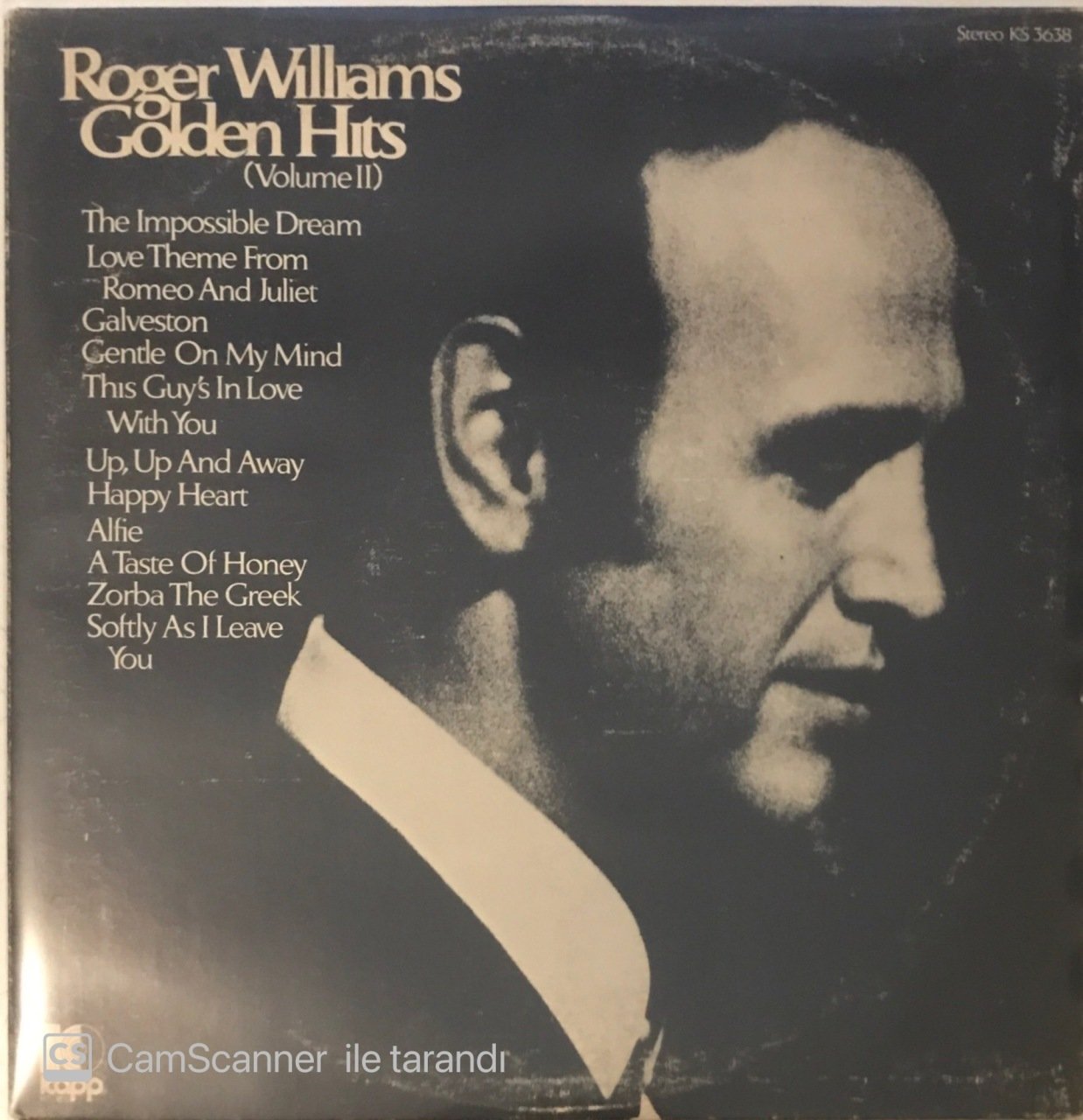 Roger Williams Golden Hits Volume 2 LP