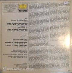 David Oistrach Johann Sebastian Bach Violinkonzerte Nr. 1+2 Ludwig Van Beethoven Romanzen Nr. 1+2 LP