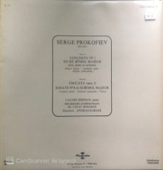 Prokofiev Concerto N'1 Pour Piano Et Orchestre Toccata Sonate N'8 LP