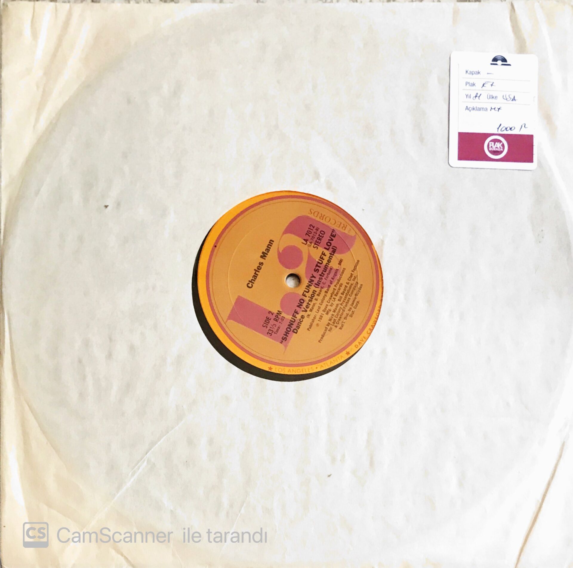 Charles Mann - Shonuff No Funny Stuff Love - LP