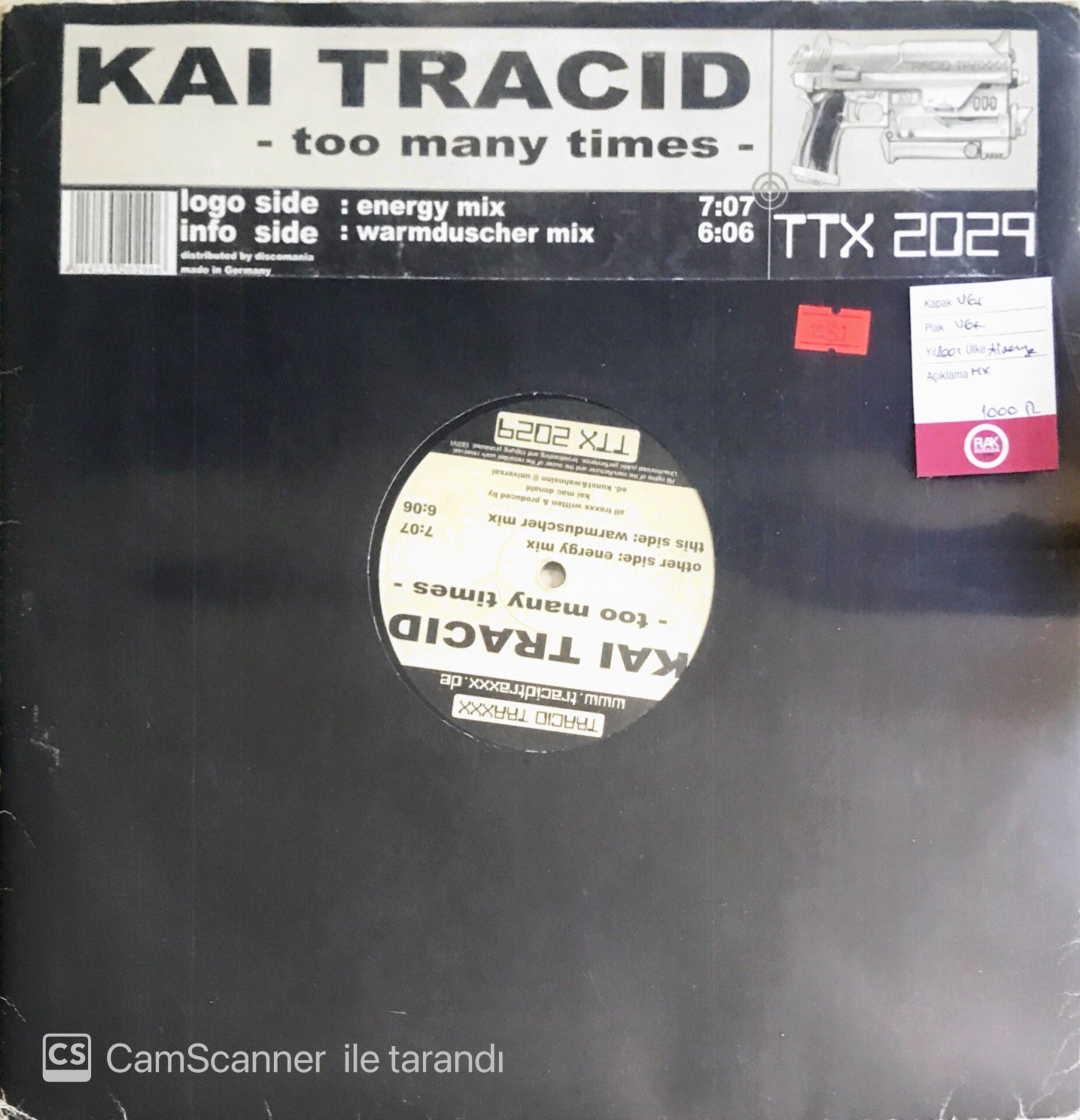 Kai Tracid - Too Many Times - LP