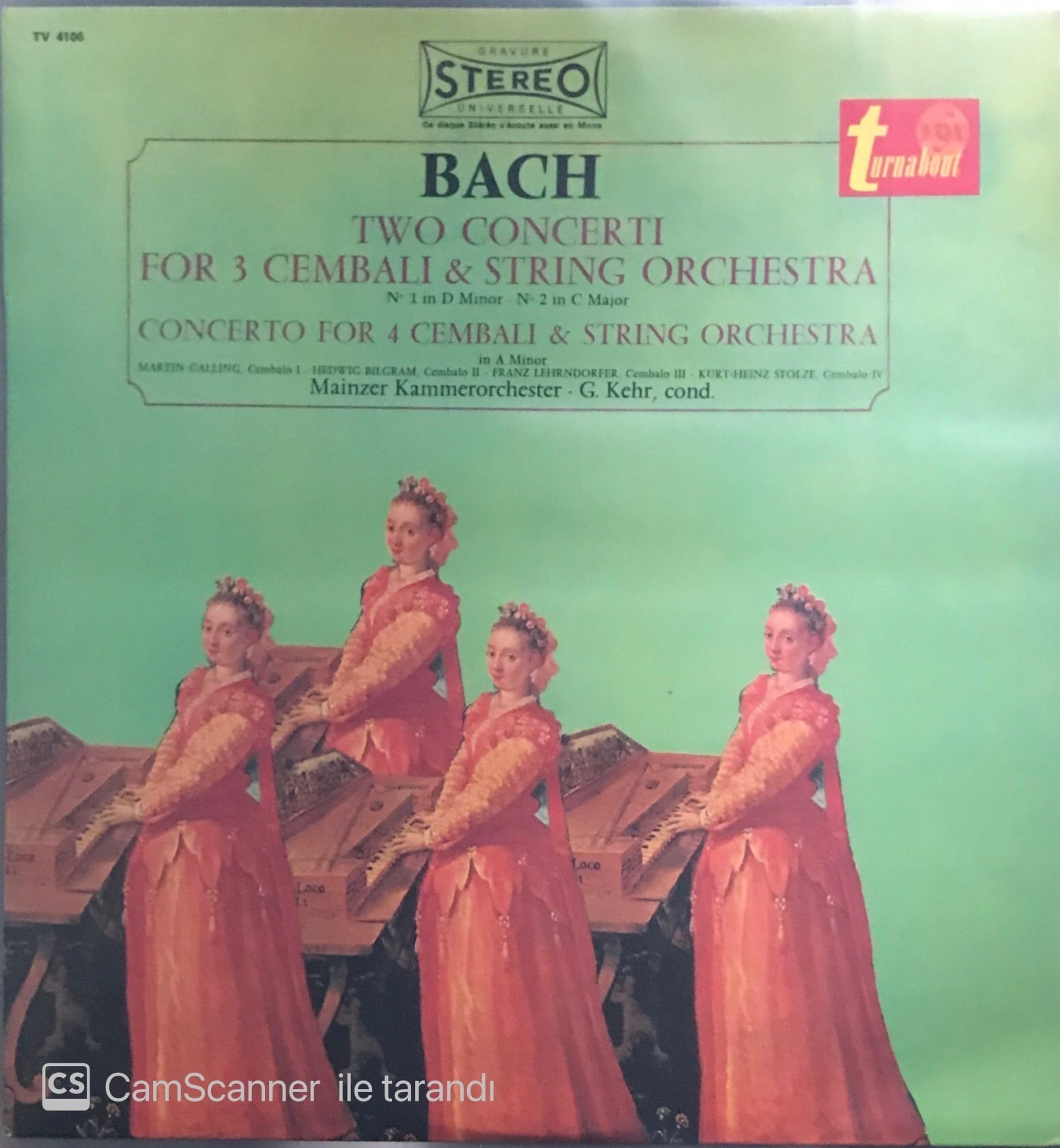 Bach Two Concerti For 3 Cembali & String Orchestra LP
