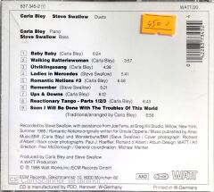 Carla Bley - Steve Swallow / Duets CD