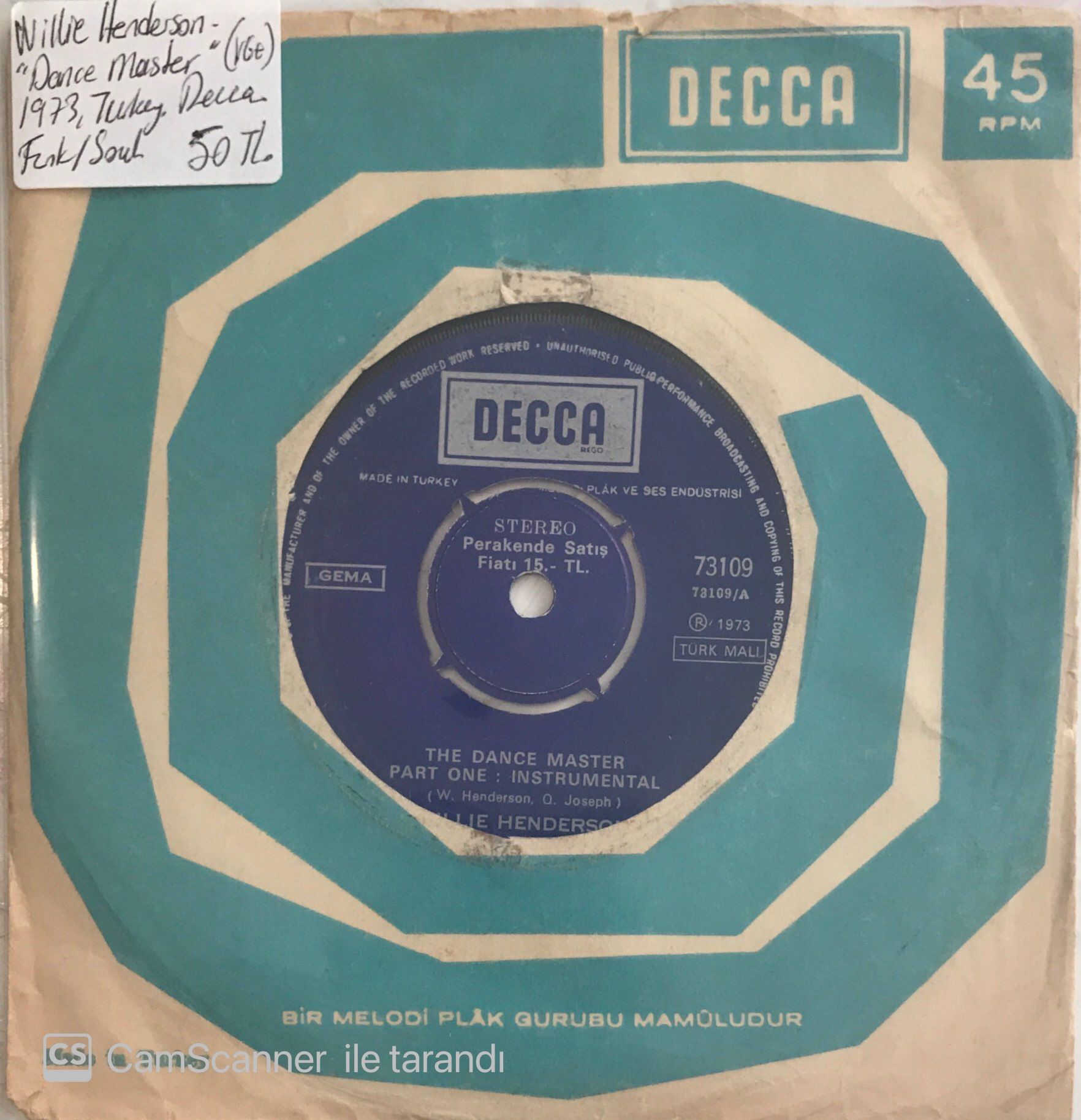 Willie Henderson The Dance Master 45lik
