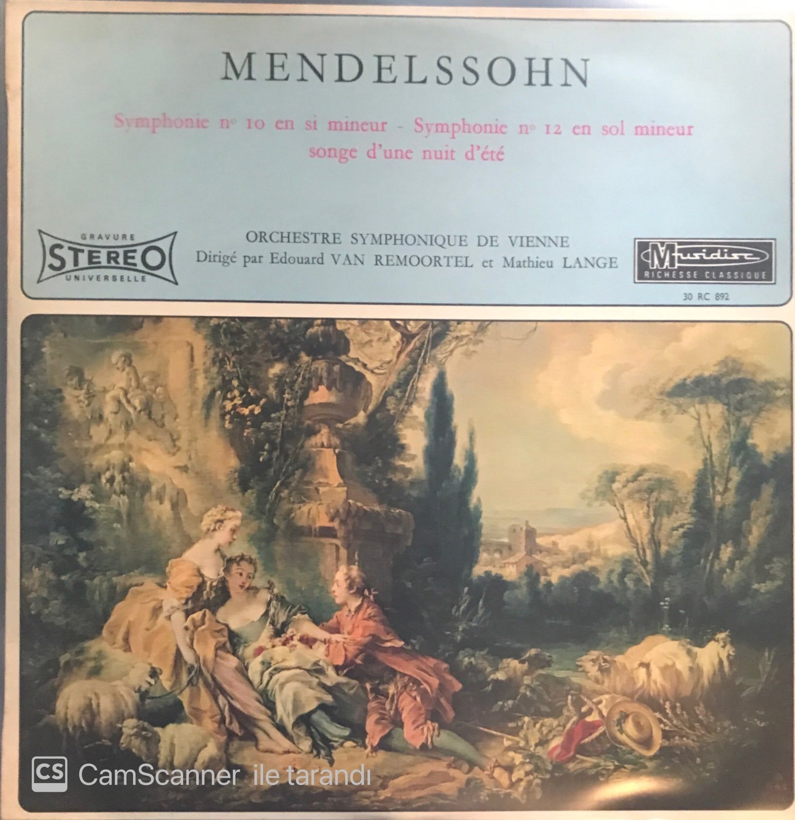Mendelssohn Symphonie N 10 En Si Mineur LP