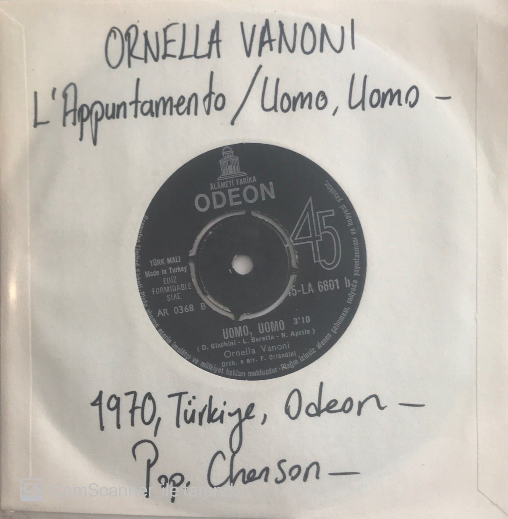 Ornella Vanoni L'Appuntamento 45lik