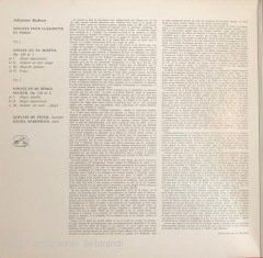 Brahms Sonates Pour Clarinette Et Piano No.1 No.2 LP
