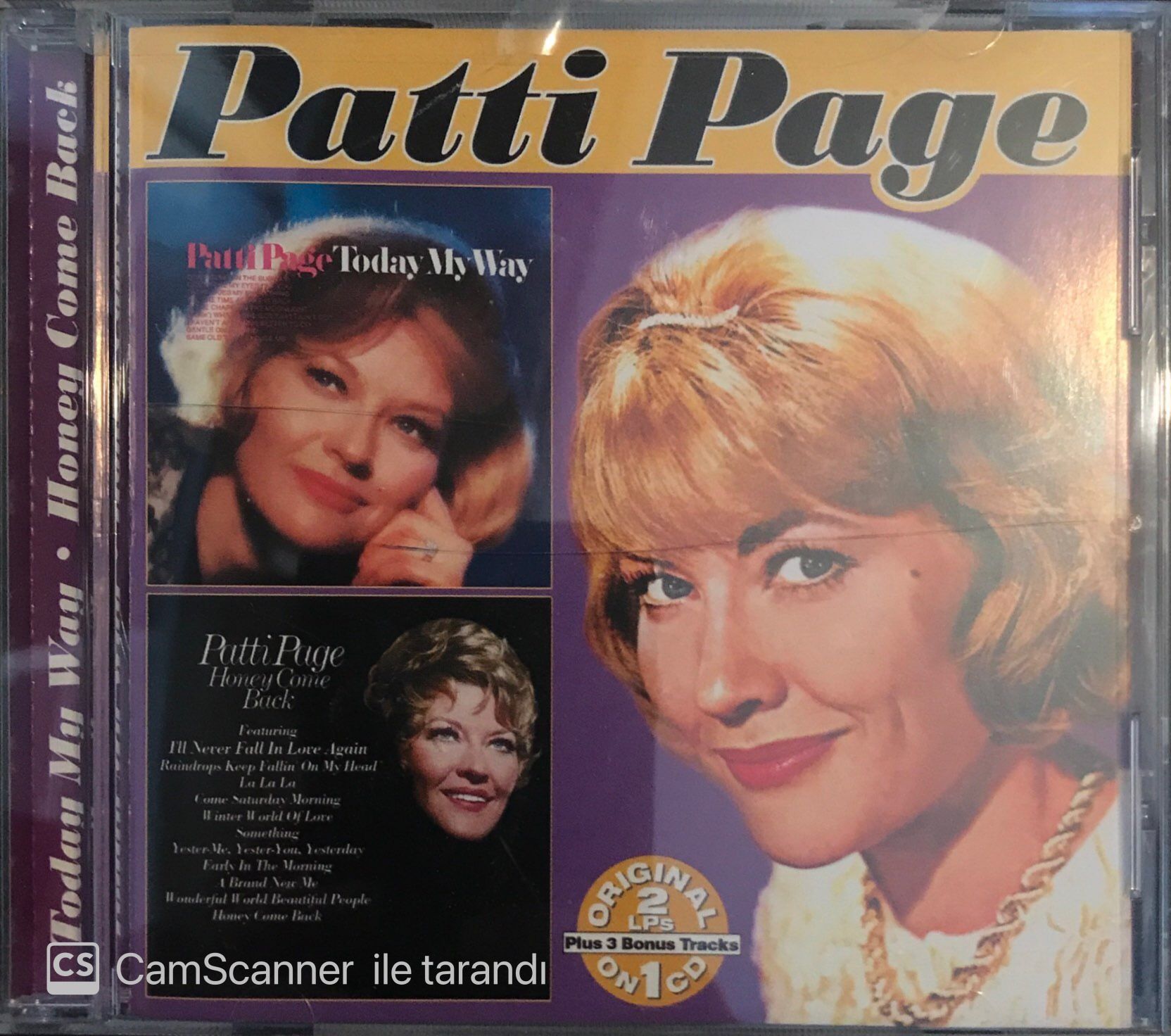 Patti Page - Today My Way  / Honey Come Back CD
