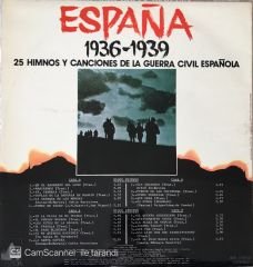 Espana 1936 - 1939 25 Hımnos Y Canciones De La Guerra Civil Espanola Double LP