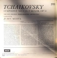Zubin Mehta Los Angeles Philharmonic Tchaikovsky Symphony No.4 in F Minor (Op.36) LP