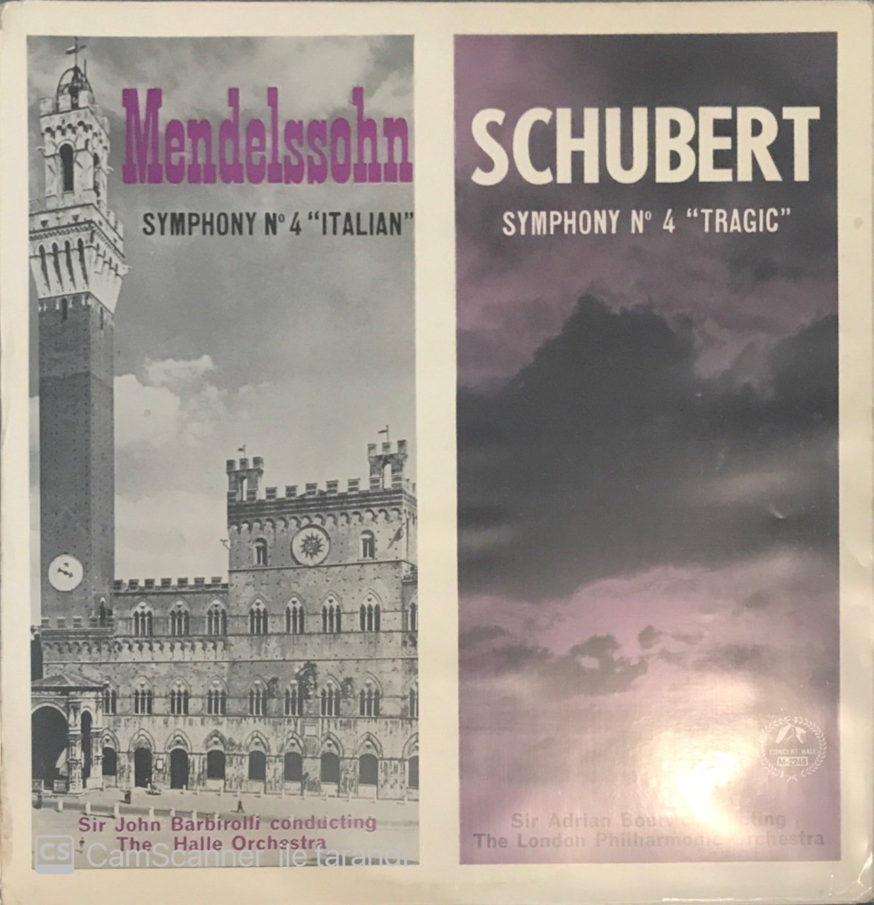 Mendelssohn Symphony No.4 Italian Schubert Symphony No.4 Tragic LP