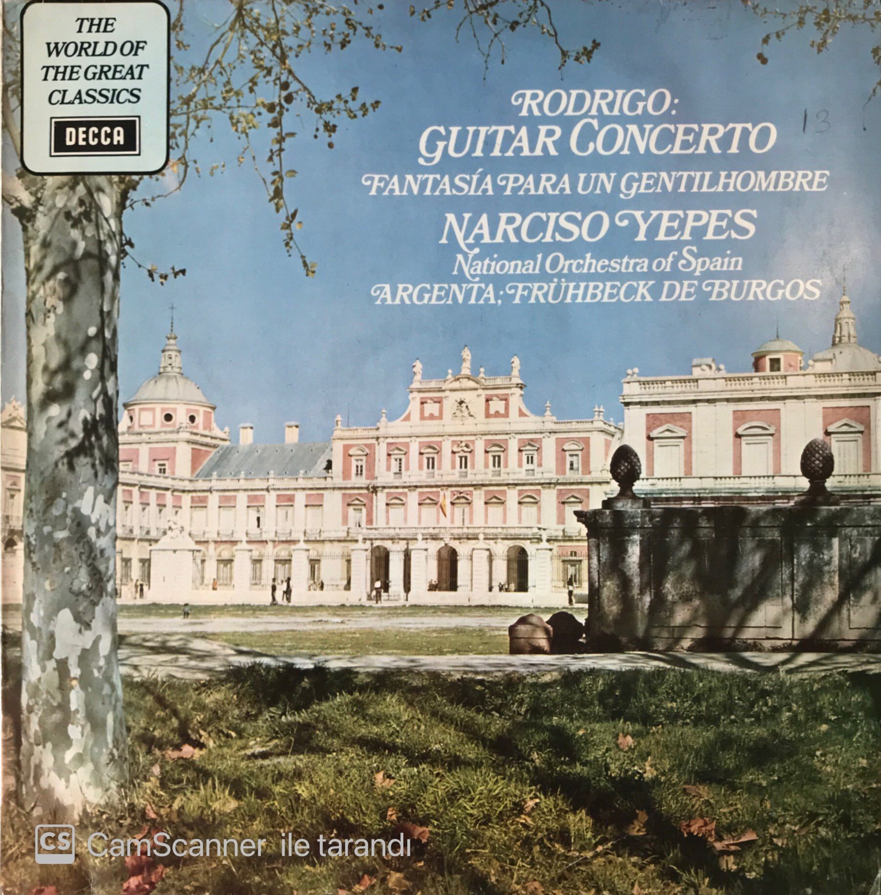 Rodrigo: Guıtar Concerto Fantasia Para Un Gentilhombre Narcıso Yepes National Orchestra Of Spain Argenta: Frühbeck De Burgos LP