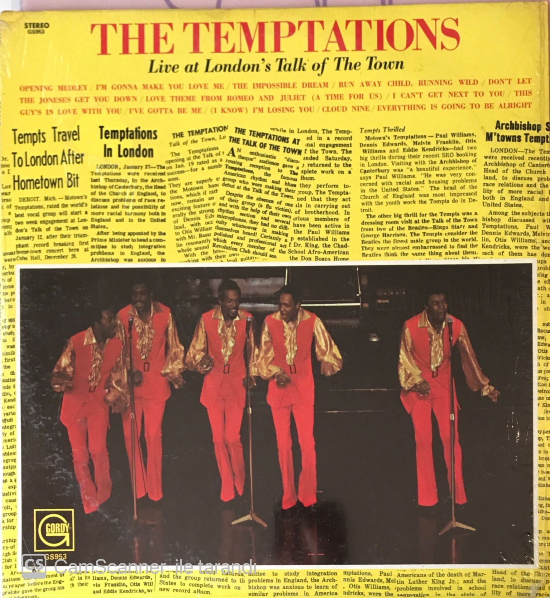 The Temptations - Live At London's Talk Of The Town LP