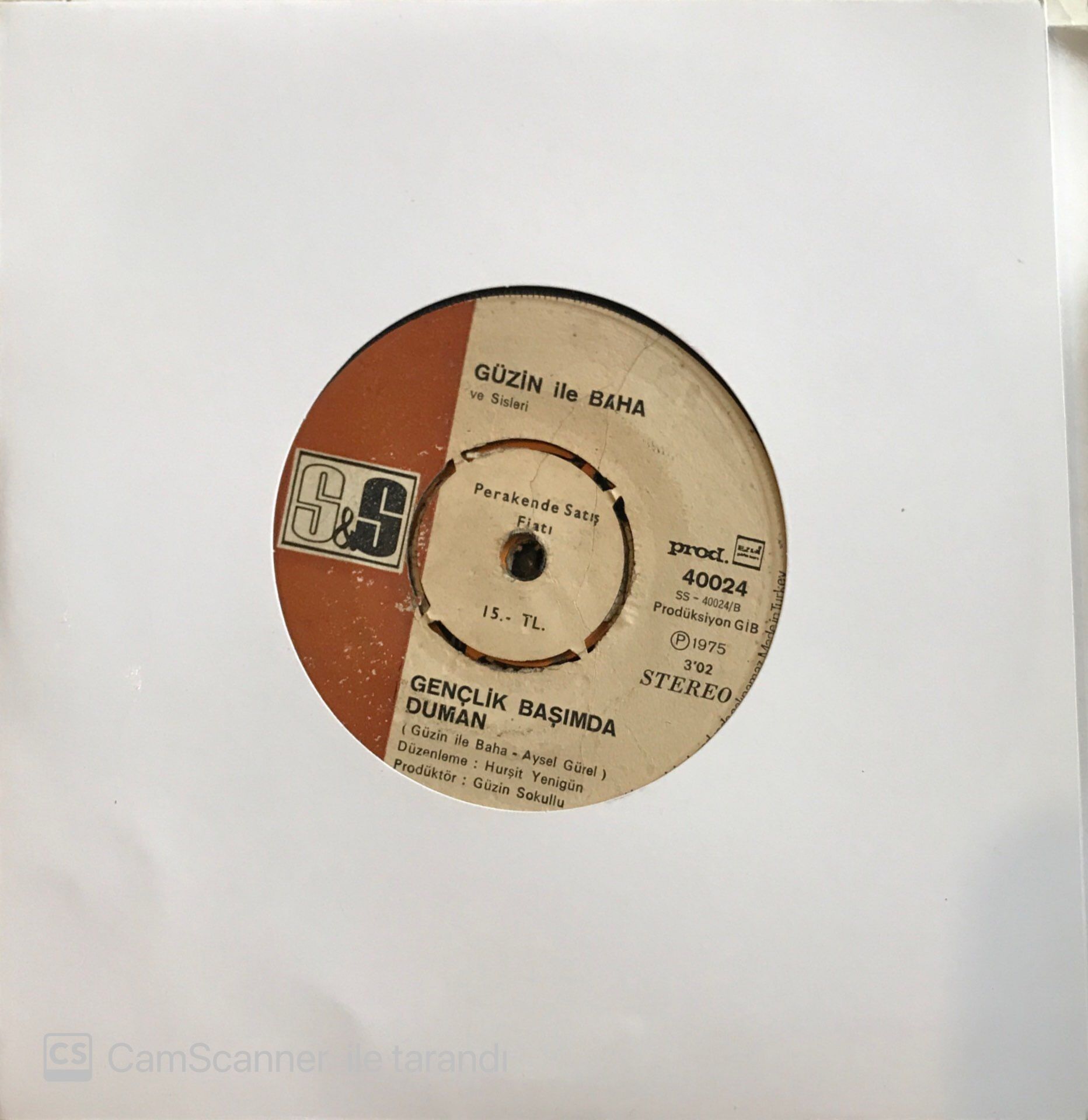 Güzin İle Baha Gençlik Başımda Duman 45lik