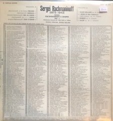 Rachmaninoff Suona Rachmaninoff E Chopin LP