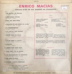 Enrico Macias Disque D'or De Six Annes De Chansons No. 2 LP