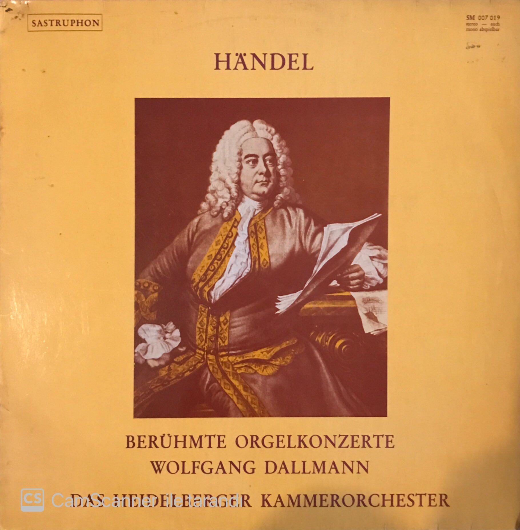 Handel Berühmte Orgelkonzerte Wolfgang Dallmann Das Heidelberger Kammerorchester LP