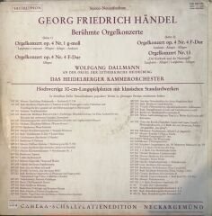Handel Berühmte Orgelkonzerte Wolfgang Dallmann Das Heidelberger Kammerorchester LP