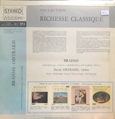 Brahms Concerto Pour Violon Et Orchestre En Re Majeur Opus 77 LP