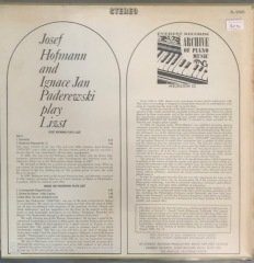 Josef Hofmann And Ignace Jan Paderewski Play Liszt LP